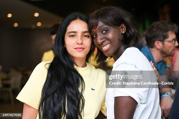 Hafsia Herzi and Eye Haïdara attends the 2023 French Open at Roland Garros on June 10, 2023 in Paris, France.