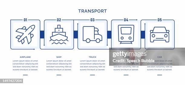 transport vector infographic template. - infographics 5 stock illustrations