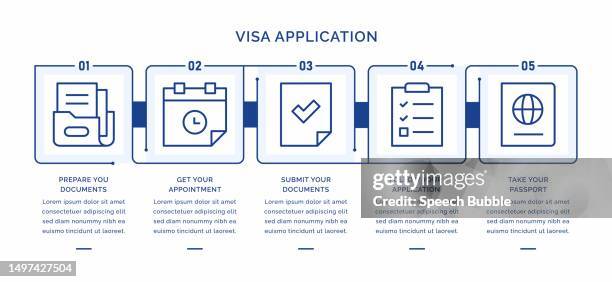 visa application vector infographic template. - immigration detention center stock illustrations