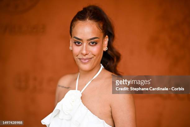 Amel Bent attends the 2023 French Open at Roland Garros on June 10, 2023 in Paris, France.