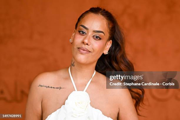 Amel Bent attends the 2023 French Open at Roland Garros on June 10, 2023 in Paris, France.