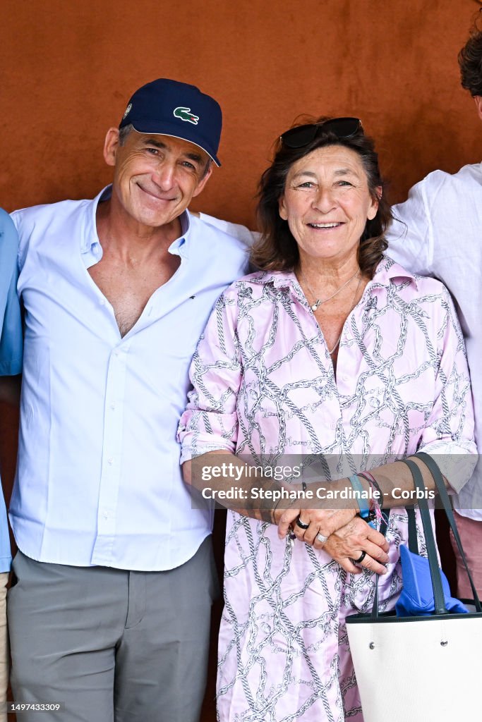 Olivier Kretz and Sandrine Kretz attend the 2023 French Open at... News