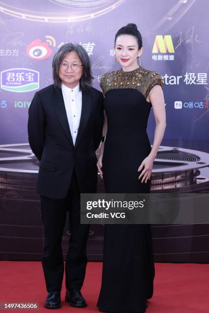 Director Peter Chan Ho-sun and actress Zhang Ziyi arrive at the red carpet for 2023 Weibo Movie Night on June 10, 2023 in Suzhou, Jiangsu Province of...