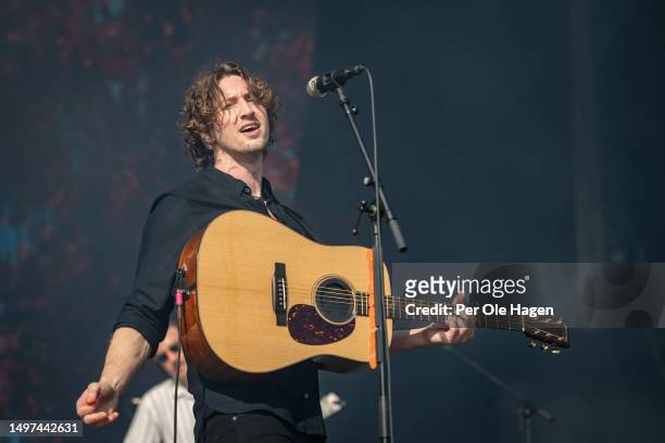 Dean Lewis performs on stage during day 2 of Neon Festival 2023 on June 10, 2023 in Trondheim, Norway.
