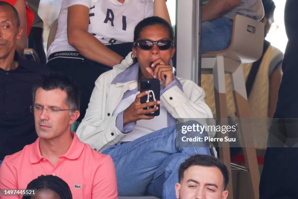 Tina Kunakey attends the 2023 French Open at Roland Garros on June 10, 2023 in Paris, France.