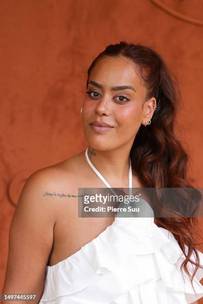 Amel Bent attends the 2023 French Open at Roland Garros on June 10, 2023 in Paris, France.