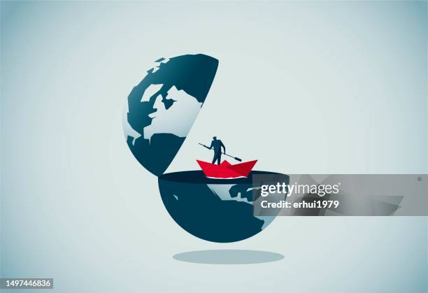 man rowing - crew stock illustrations