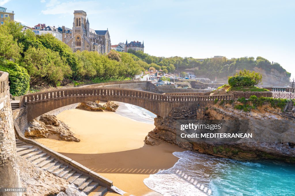 Biarritz bridge in New Aquitaine, Atlantic Pyrenees in French Basque Country, France