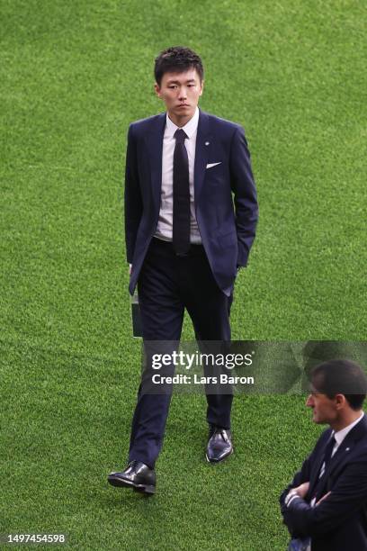 Steven Zhang, President of FC Internazionale, looks on prior to the UEFA Champions League 2022/23 final match between FC Internazionale and...