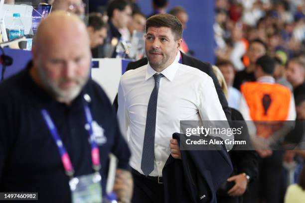 Steven Gerrard, former Liverpool player arrives at the stadium prior to the UEFA Champions League 2022/23 final match between FC Internazionale and...