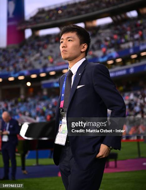President of FC Internazionale Steven Zhang attends prior to the UEFA Champions League 2022/23 final match between FC Internazionale and Manchester...