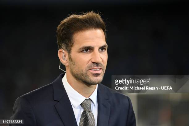 Cesc Fabregas looks on prior to the UEFA Champions League 2022/23 final match between FC Internazionale and Manchester City FC at Ataturk Olympic...