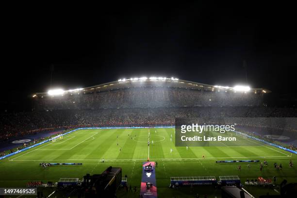 General view inside the stadium as play begins during the UEFA Champions League 2022/23 final match between FC Internazionale and Manchester City FC...