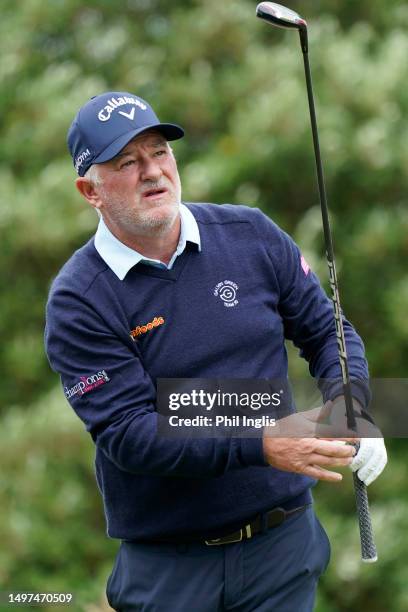 Peter Baker of England in action during Day Two of the Jersey Legends at La Moye Golf Club on June 10, 2023 in St Helier, Jersey.