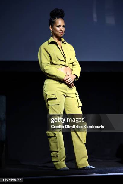 Alicia Keys speaks during The Harry Belafonte Voices For Social Justice Award At Tribeca Festival at Spring Studios on June 10, 2023 in New York City.