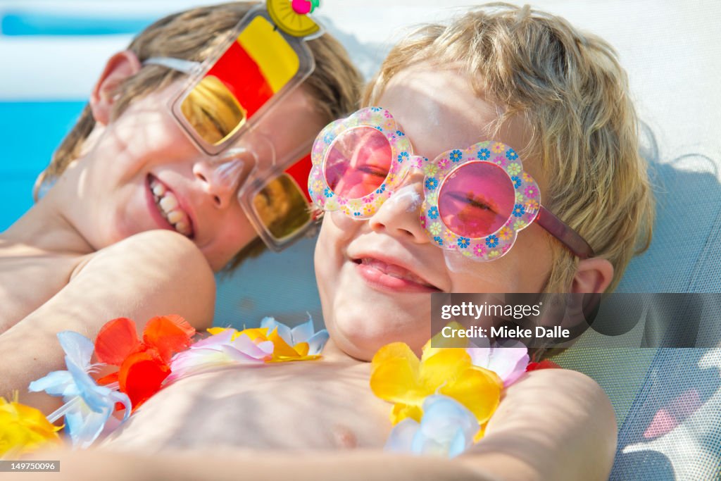 Children enjoying a holiday in the sun