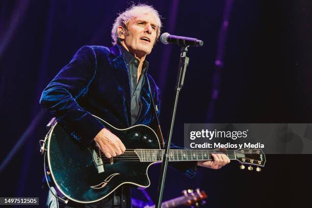 American singer Michael Bolton performs during a concert at Arena Monterrey on June 9, 2023 in Monterrey, Mexico.