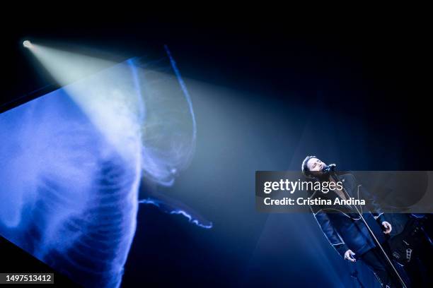 Singer Manuel Carrasco performs during 'Corazón y flecha' tour at Coliseum Coruña on June 10, 2023 in A Coruna, Spain. .