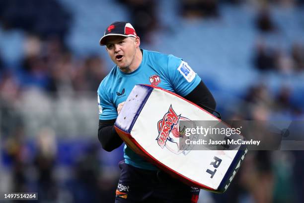 Brett Morris assistant coach of the Roosters looks on ahead of the round 15 NRL match between Sydney Roosters and Penrith Panthers at Allianz Stadium...