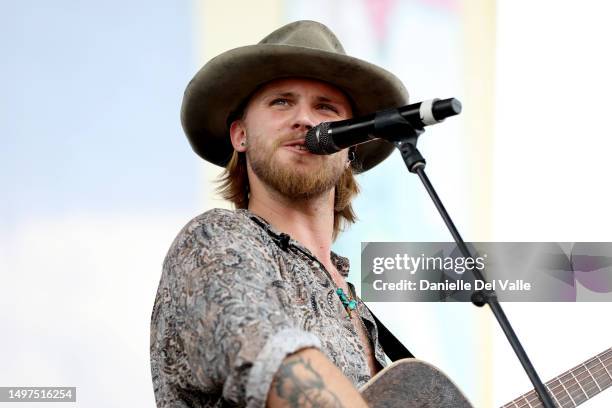 Jackson Dean performs onstage during day three of CMA Fest 2023 at the Chevy Riverfront Stage on June 10, 2023 in Nashville, Tennessee.