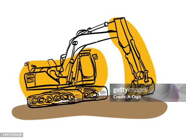 stockillustraties, clipart, cartoons en iconen met constructionequipmentrentalbackhoe 2 - shovel