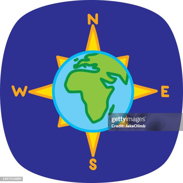 ilustraciones, imágenes clip art, dibujos animados e iconos de stock de globe compass doodle 1 - west africa