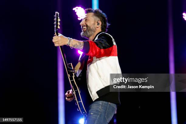 Matthew Ramsey of Old Dominion performs on stage during day three of CMA Fest 2023 at Nissan Stadium on June 10, 2023 in Nashville, Tennessee.