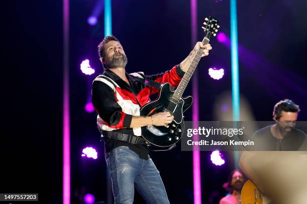 Matthew Ramsey of Old Dominion performs on stage during day three of CMA Fest 2023 at Nissan Stadium on June 10, 2023 in Nashville, Tennessee.