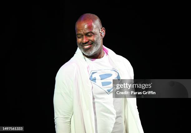 Singer Brian McKnight performs onstage during An Evening of R&B at Mable House Barnes Amphitheatre on June 10, 2023 in Mableton, Georgia.