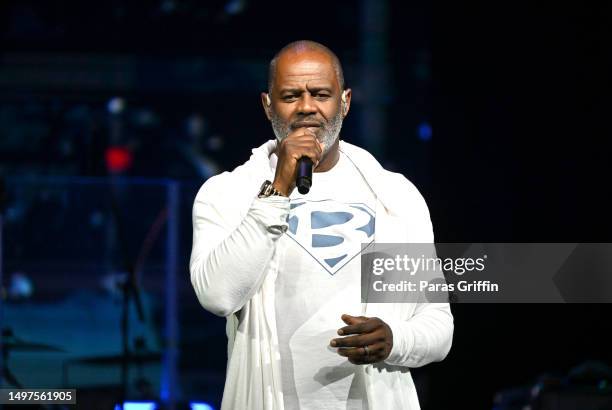 Singer Brian McKnight performs onstage during An Evening of R&B at Mable House Barnes Amphitheatre on June 10, 2023 in Mableton, Georgia.