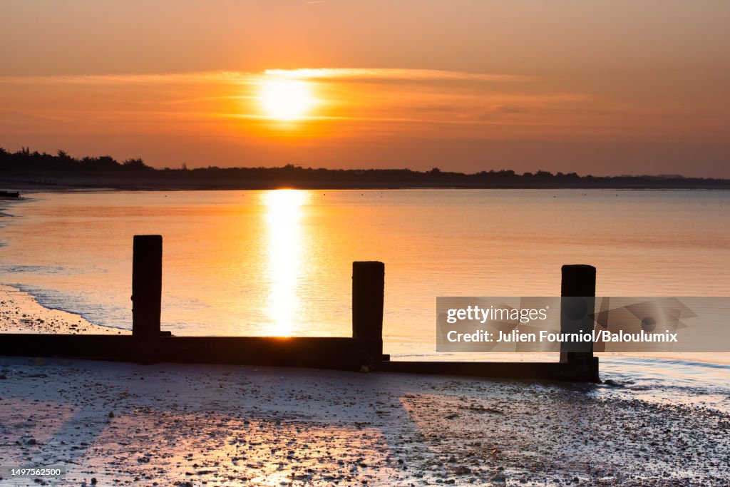 Sunrise in Noirmoutier, France.