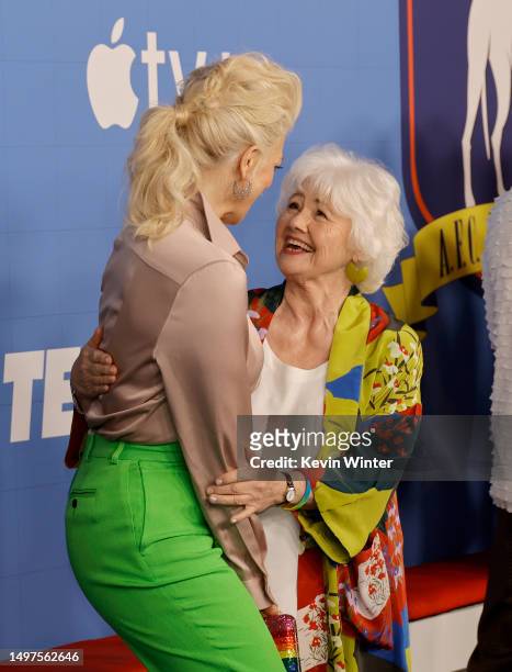 Hannah Waddingham and Annette Badland attend Apple TV+'s "Ted Lasso" Season Three FYC at Saban Media Center on June 10, 2023 in North Hollywood,...