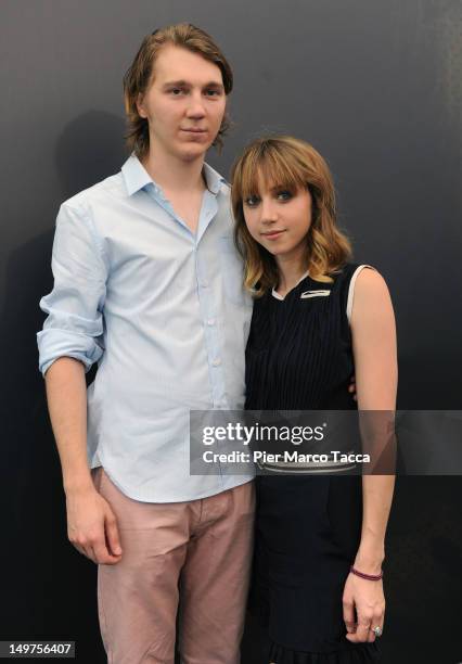 Paul Dano and Zoe Kazan attend "Ruby Sparks" press conference at 65th Locarno Film Festival on August 3, 2012 in Locarno, Switzerland.