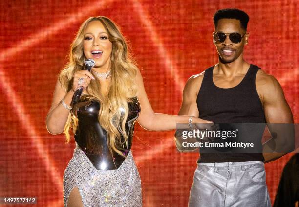 Mariah Carey performs onstage during the 2023 LA Pride in the Park Festival at Los Angeles Historical Park on June 10, 2023 in Los Angeles,...