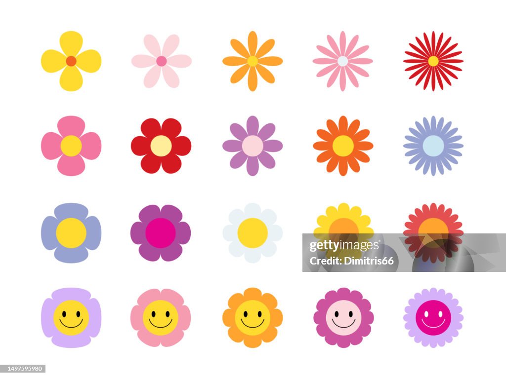 Flower icon set
