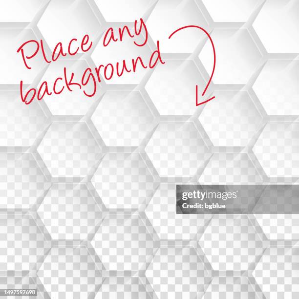 abstract blank background - transparent geometric texture - white hexagon stock illustrations