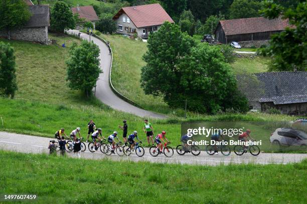 Tiesj Benoot of Belgium and Team Jumbo-Visma, Franck Bonnamour of France and AG2R Citroën Team, Julian Alaphilippe of France and Team Soudal - Quick...