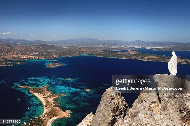 view from top of tavolara - tavolara foto e immagini stock