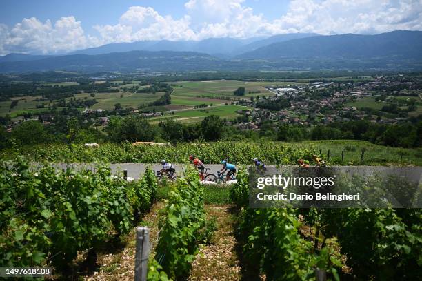 Julian Alaphilippe of France and Team Soudal - Quick Step, Giulio Ciccone of Italy and Team Trek - Segafredo, David De La Cruz of Spain and Astana...