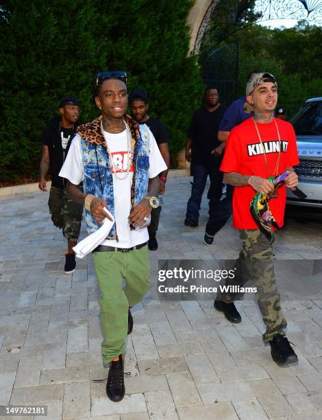 Soulja Boy attends the sweet 16 birthday party for Young Jeezy's son Jadarius Jenkins on July 29, 2012 in Atlanta, Georgia.