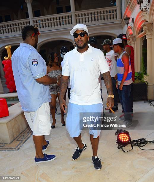 Young Jeezy attends the sweet 16 birthday party for Young Jeezy's son Jadarius Jenkins on July 29, 2012 in Atlanta, Georgia.