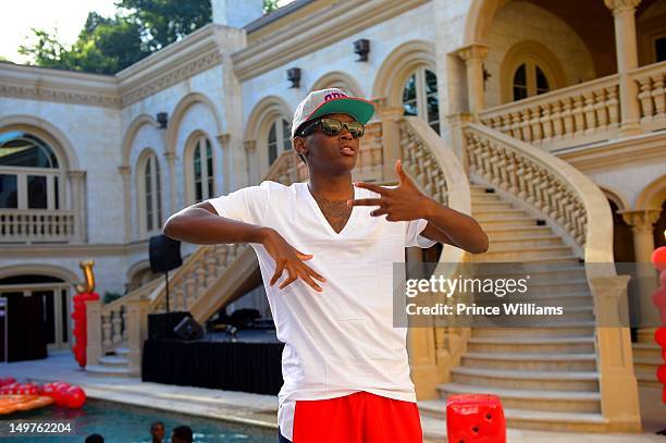 Young Jeezy's son Jadarius Jenkins attends his sweet 16 birthday party on July 29, 2012 in Atlanta, Georgia.