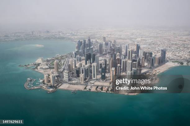 city of doha. qatar. - doha skyscraper stock pictures, royalty-free photos & images