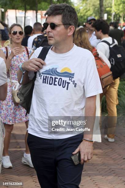 Thomas Sotto attends the 2023 French Open at Roland Garros on June 09, 2023 in Paris, France.