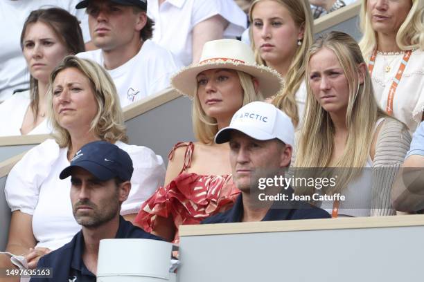 Lele Ruud, Maria Galligani, Christian Ruud attend the 2023 French Open at Roland Garros on June 09, 2023 in Paris, France.