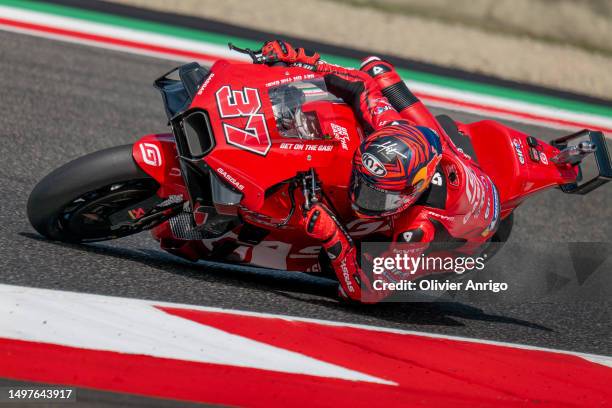 Augusto Fernandez of Spain and GasGas Factory Racing Tech3 during Race of MotoGP of Italy at Mugello Circuit on June 11, 2023 in Scarperia, Italy.
