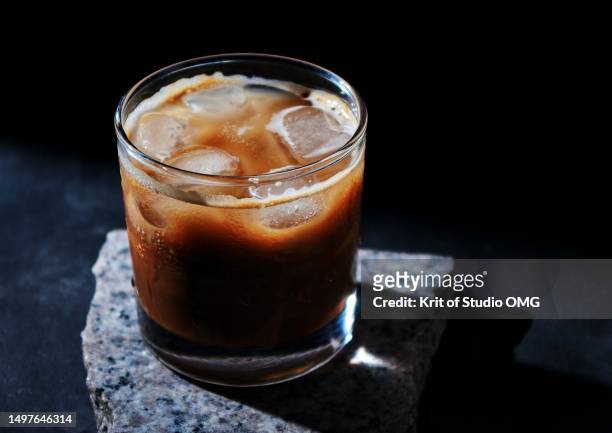 a glass of iced mocha - sugar in glass stock pictures, royalty-free photos & images