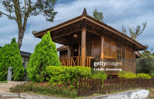 malay village house - malaysia architecture stock pictures, royalty-free photos & images