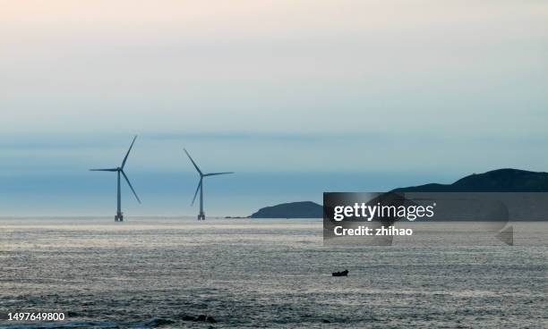 offshore wind farms - sea islands stock pictures, royalty-free photos & images