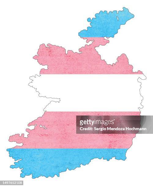 map of ireland with a transgender flag with a grunge texture - unity symbol stock pictures, royalty-free photos & images